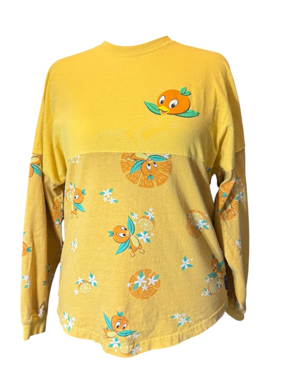 Walt Disney Original Orange Bird Yellow Oversized Long Sleeve Top Size Medium